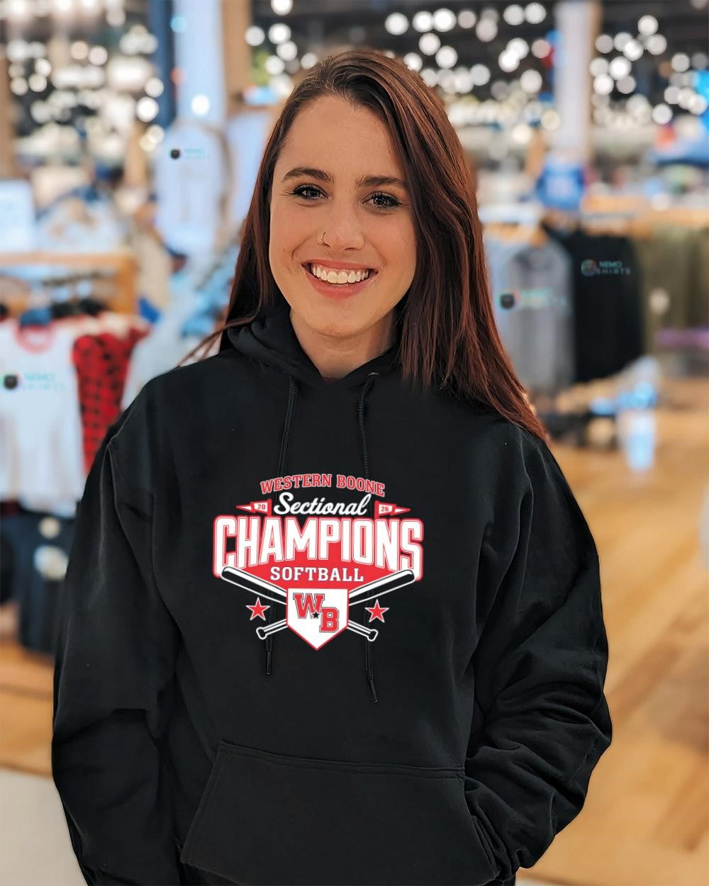Western Boone 2026 Sectional Champions softball logo shirt