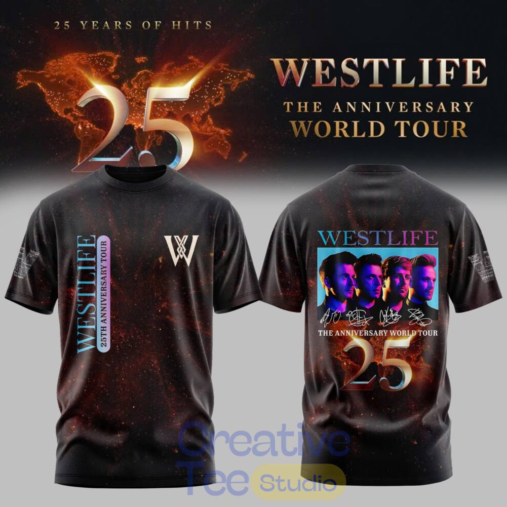 Westlife 25th Anniversary World Tour Golden Memories Tee Hoodie