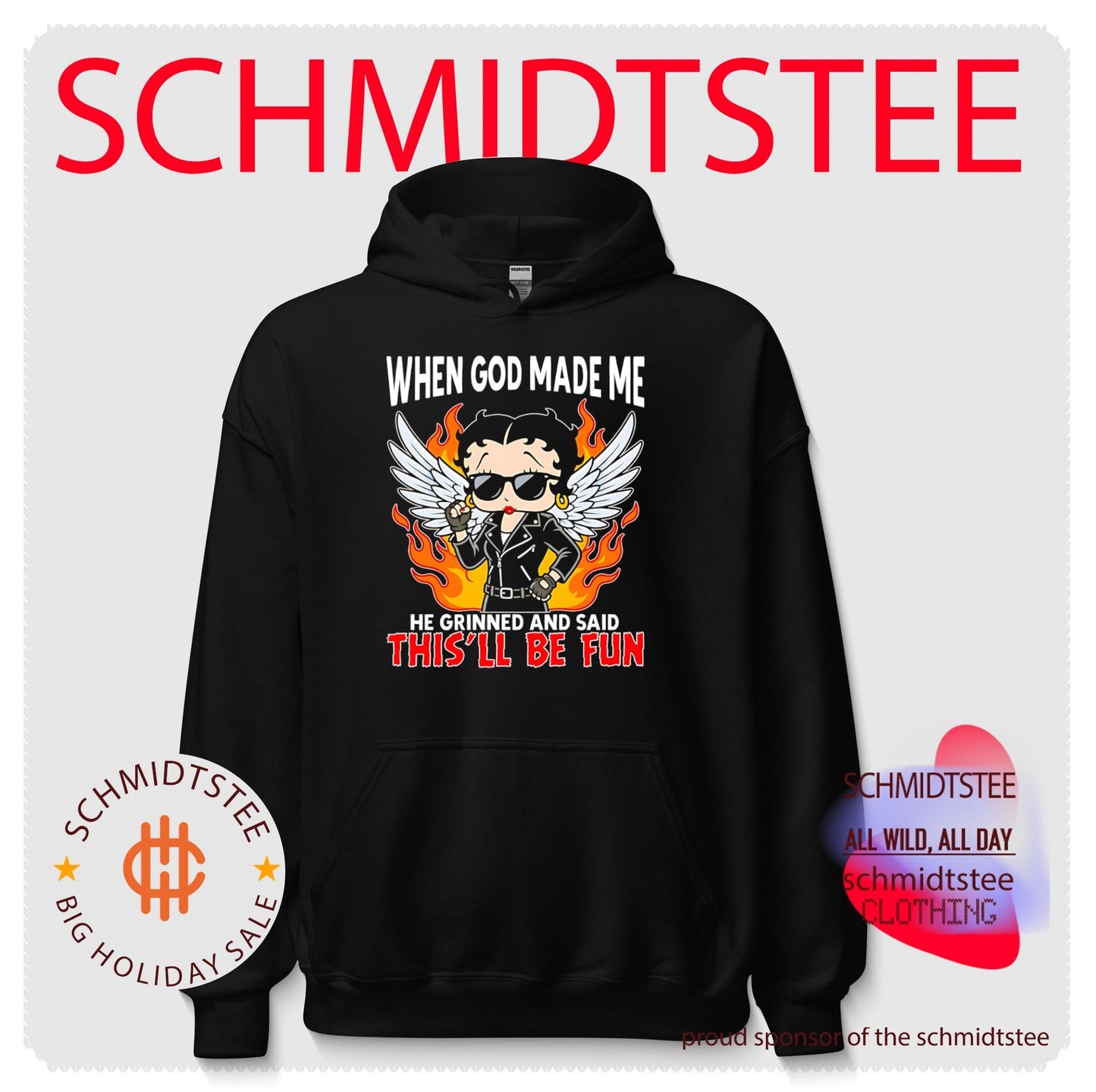 When god made me he grinned and said thi’ll be fun Betty Boop graphics shirt