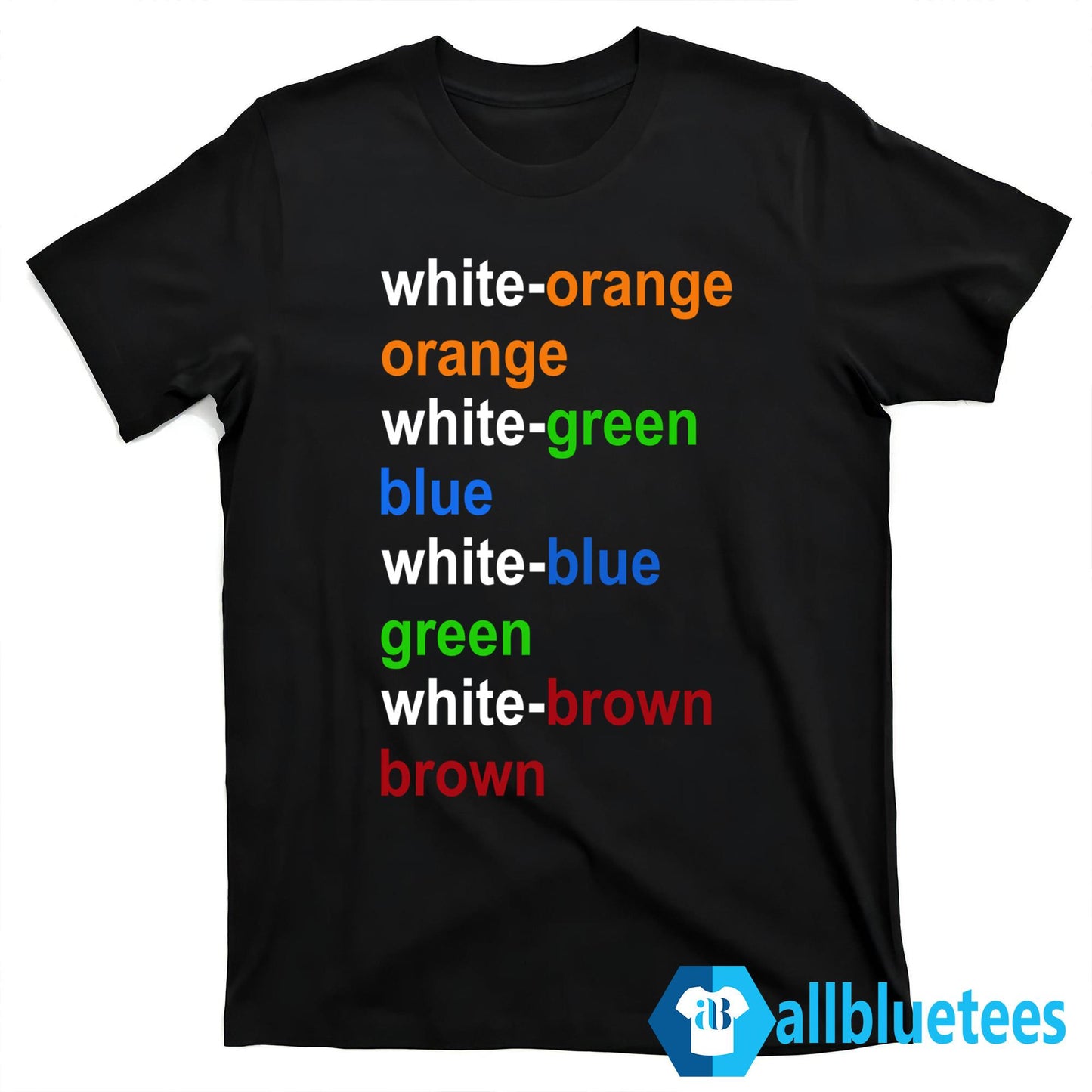 White Orange Orange White Green Blue Shirt