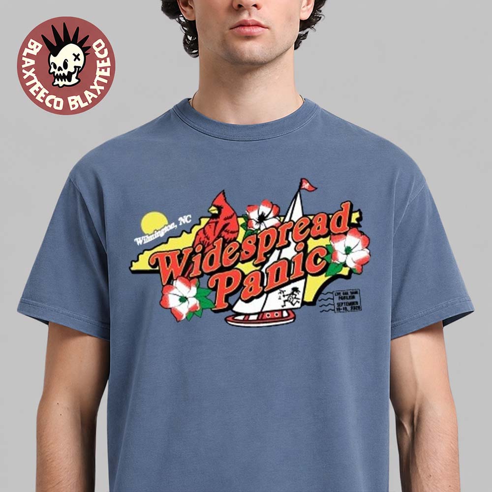 Widespread Panic Wilmington NC 2026 Event Tee Live Oak Bank Pavilion On September 18-19 2026 Indigo Blue T-Shirt