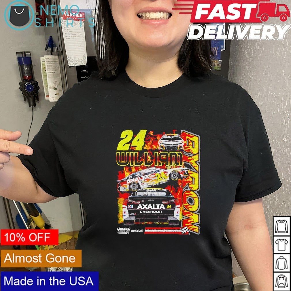 William Byron 24 Nascar Racing flames graphic shirt