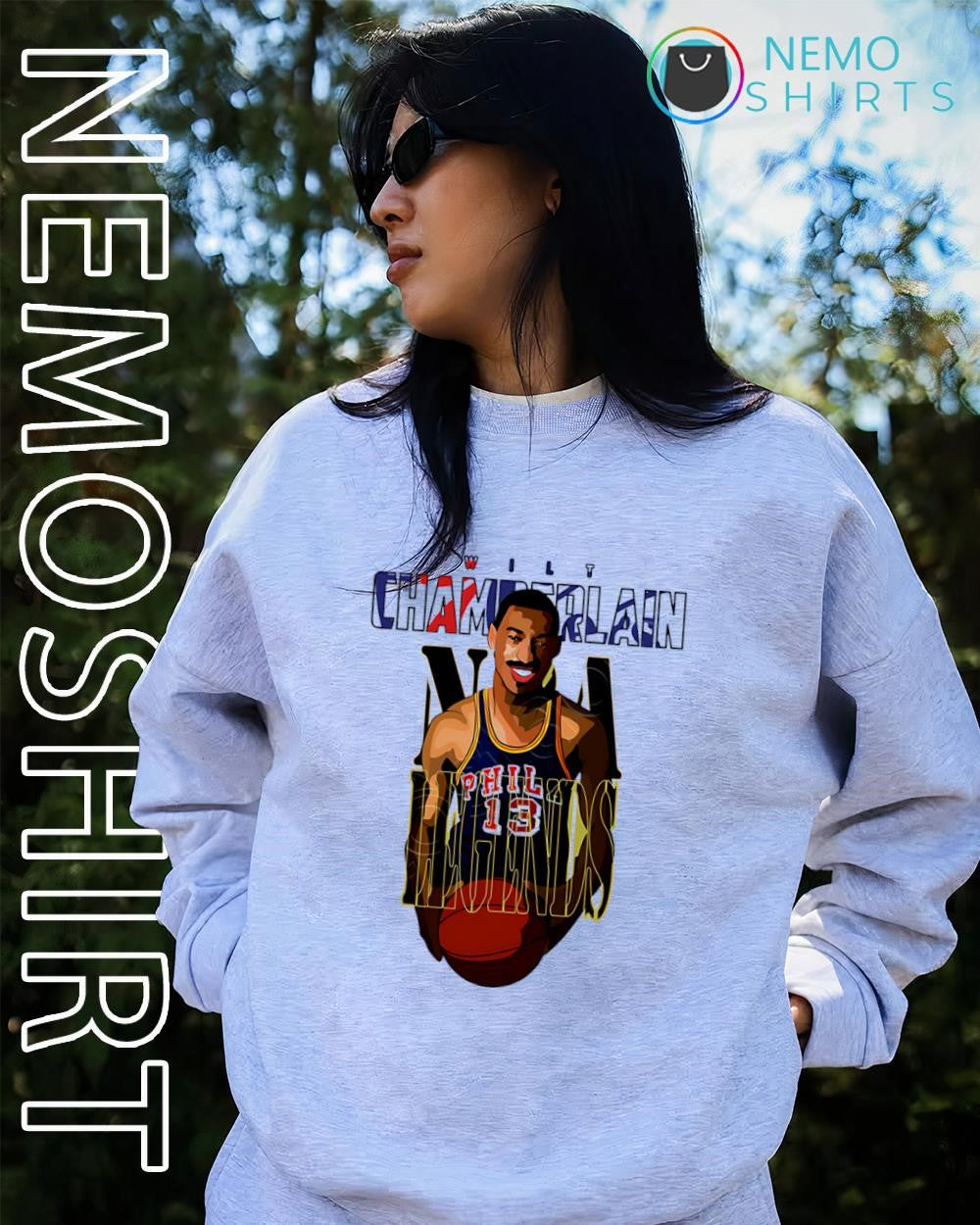 Wilt Chamberlain Philadelphia 76ers NBA Legends skyhook shot shirt
