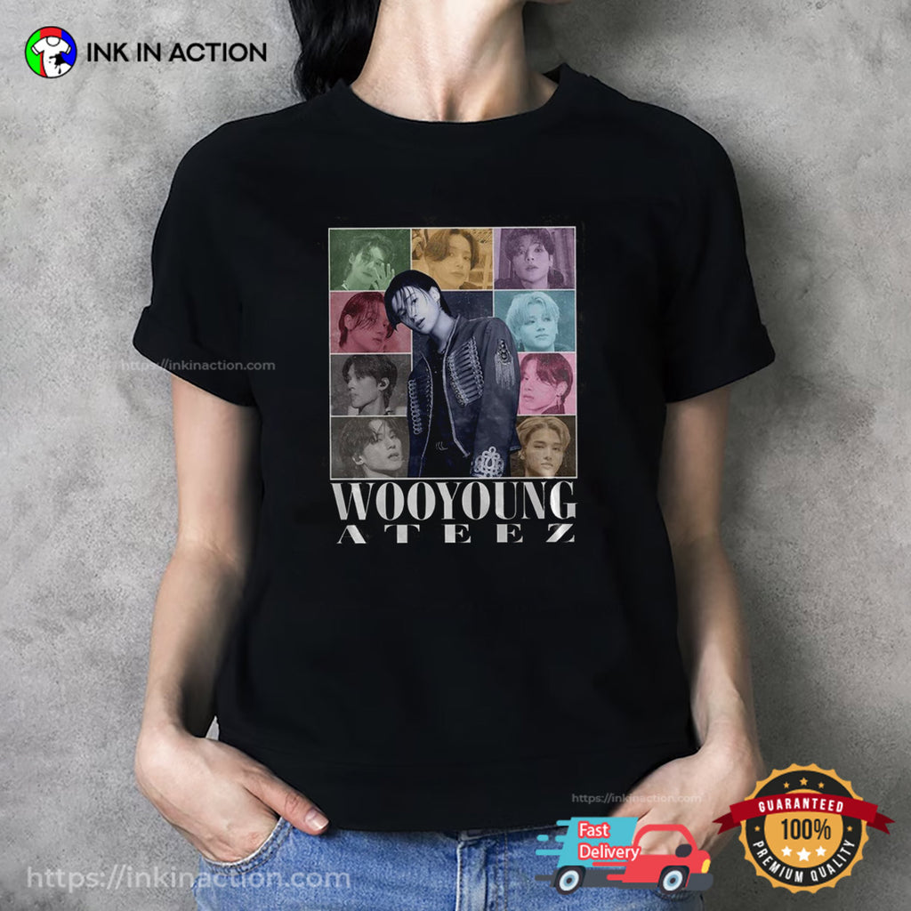 Wooyoung ATEEZ Kpop 90s Style Graphic Tee
