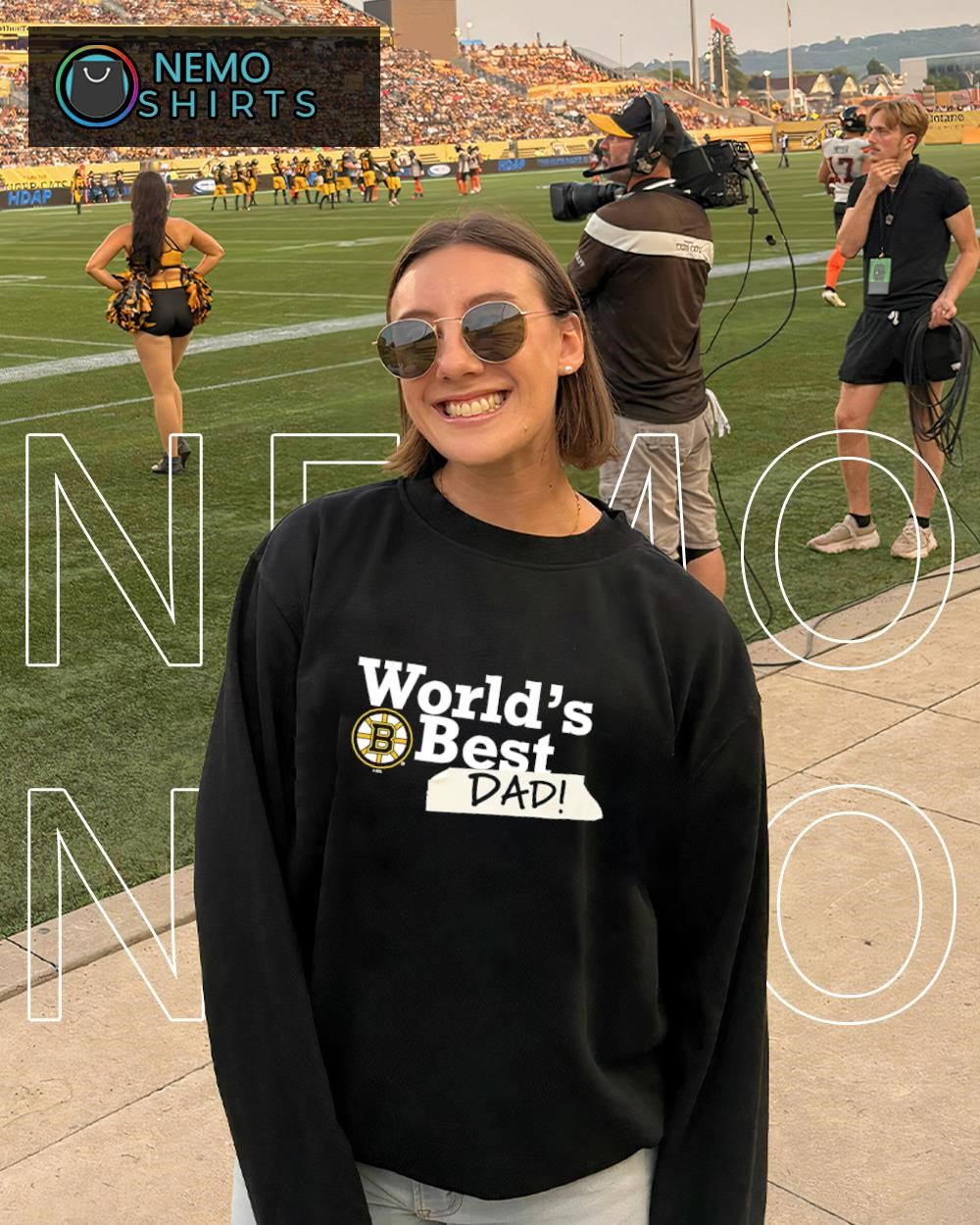 World’s Best Dad with Boston Bruins logo shirt