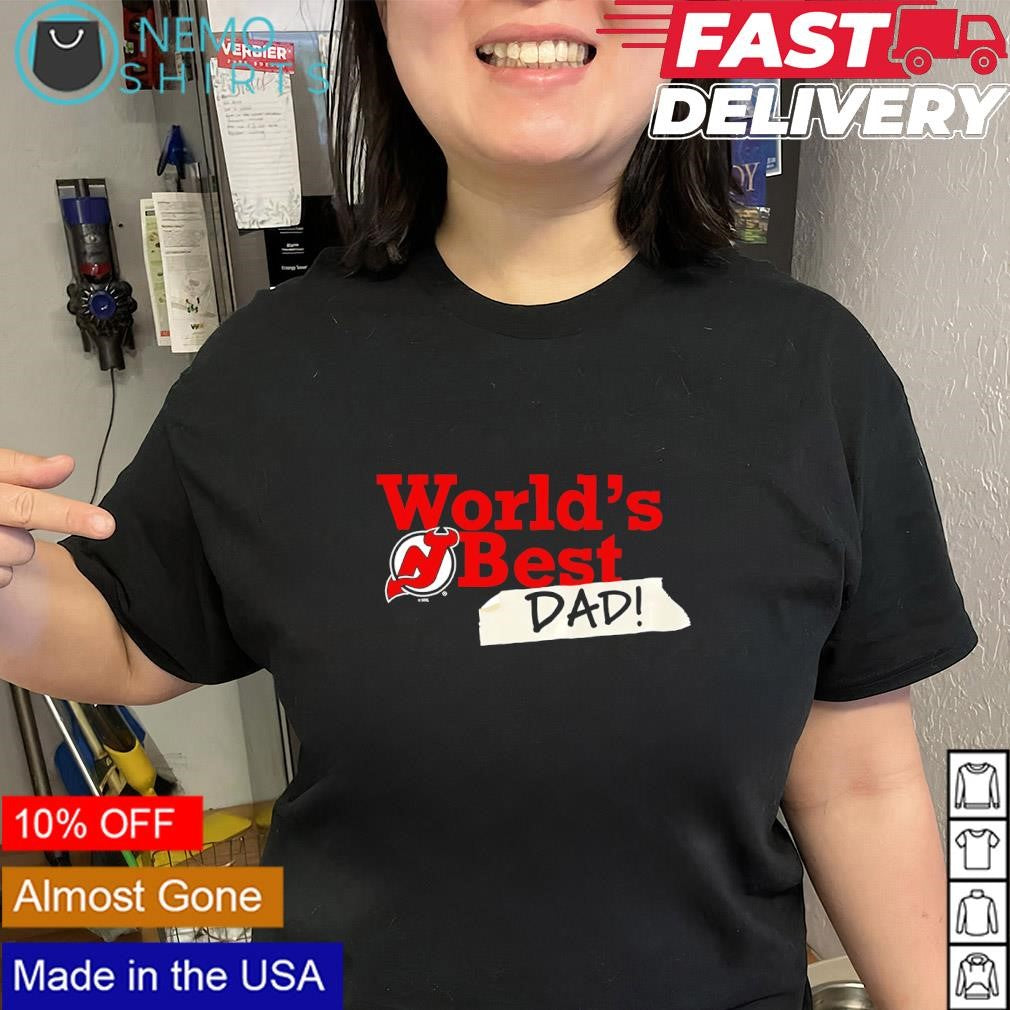 World’s Best Dad with New Jersey Devils logo shirt