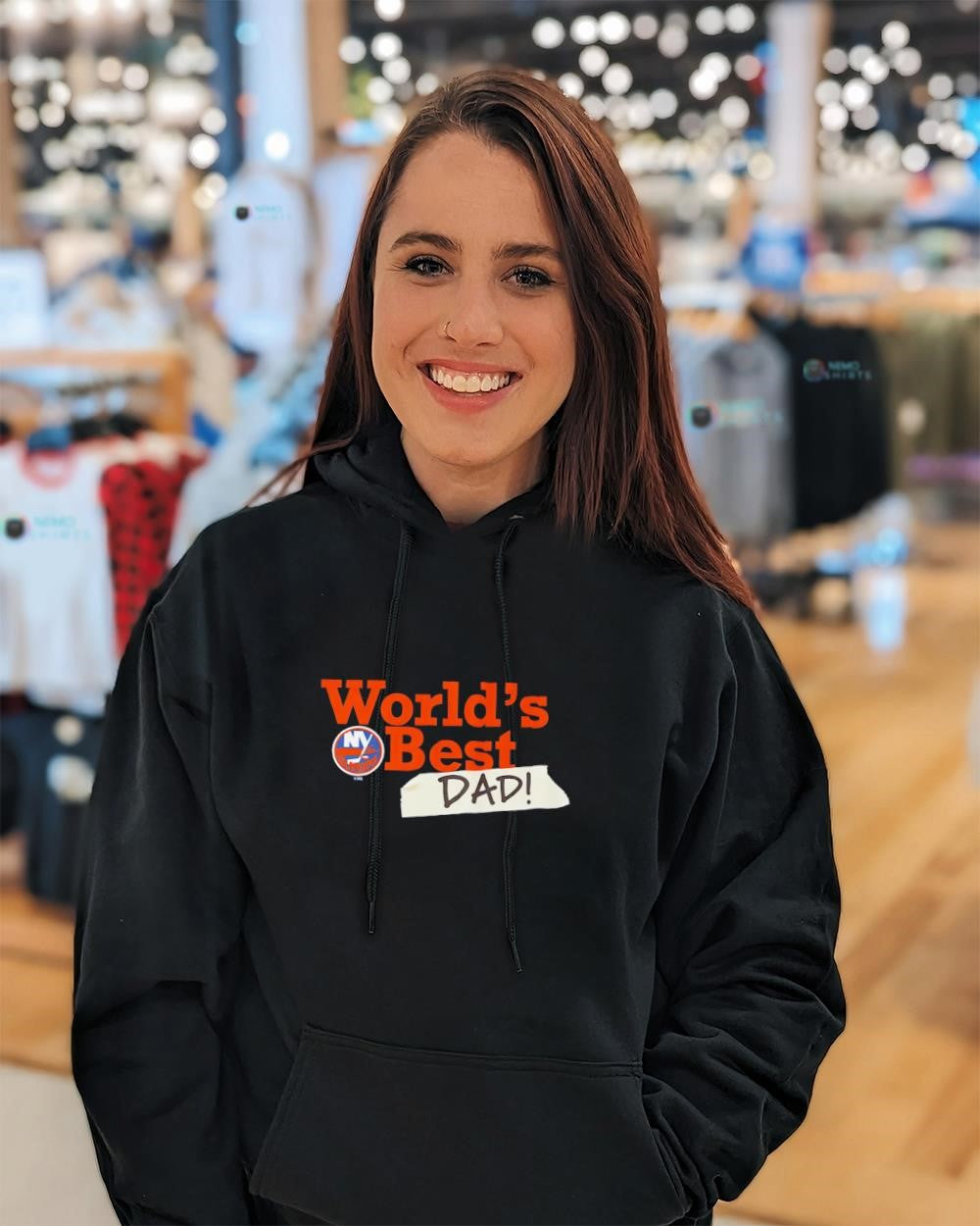 World’s Best Dad with New York Islanders logo shirt