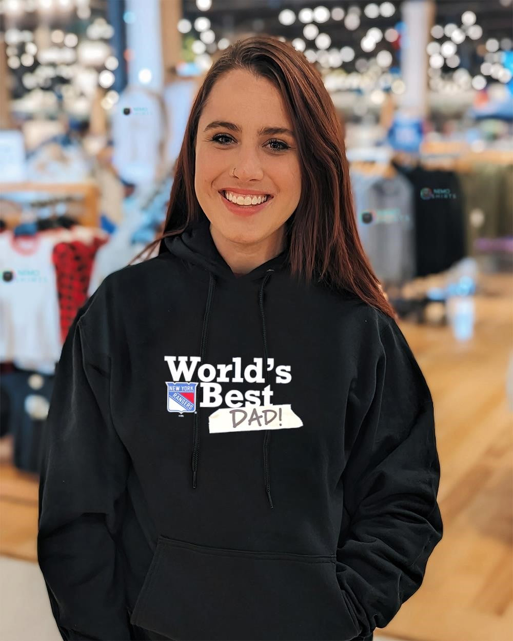 World’s Best Dad with New York Rangers logo shirt