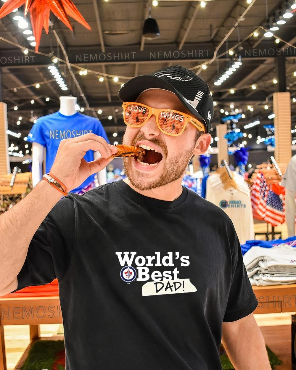 World’s Best Dad with Winnipeg Jets logo shirt