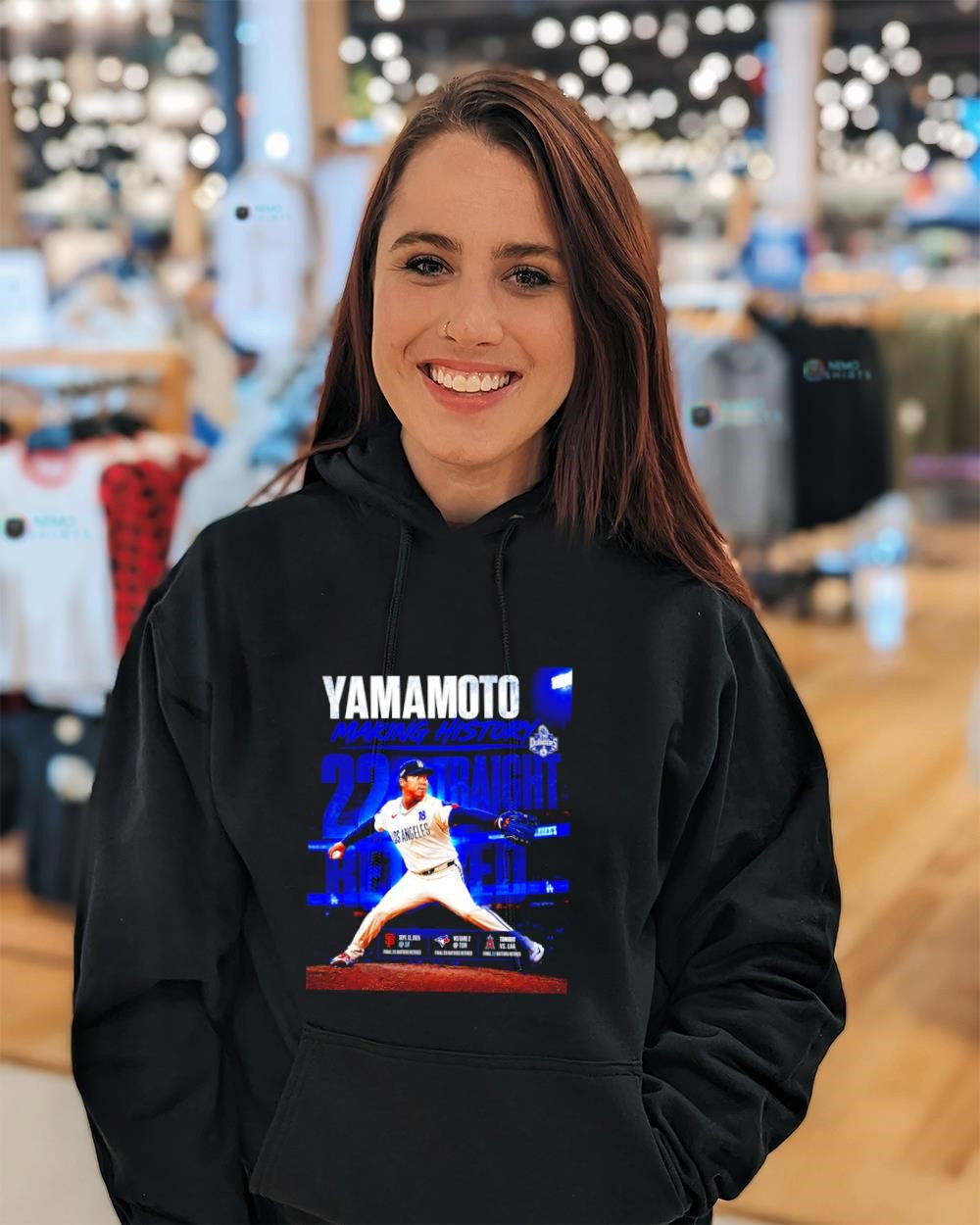 Yoshinobu Yamamoto Los Angeles Dodgers makinghistory 22 straight shirt