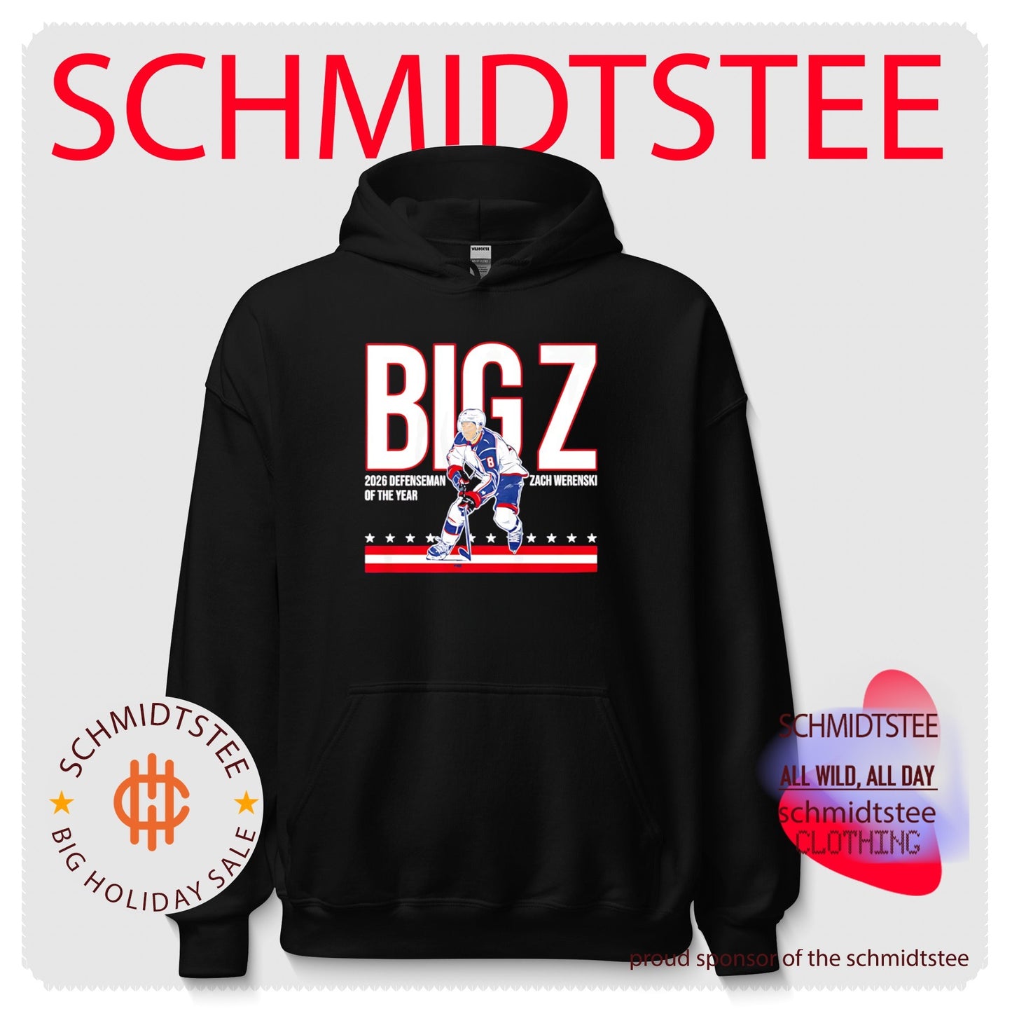Zach Werenski Columbus Blue Jackets Big Z 2026 Defenseman of the Year shirt