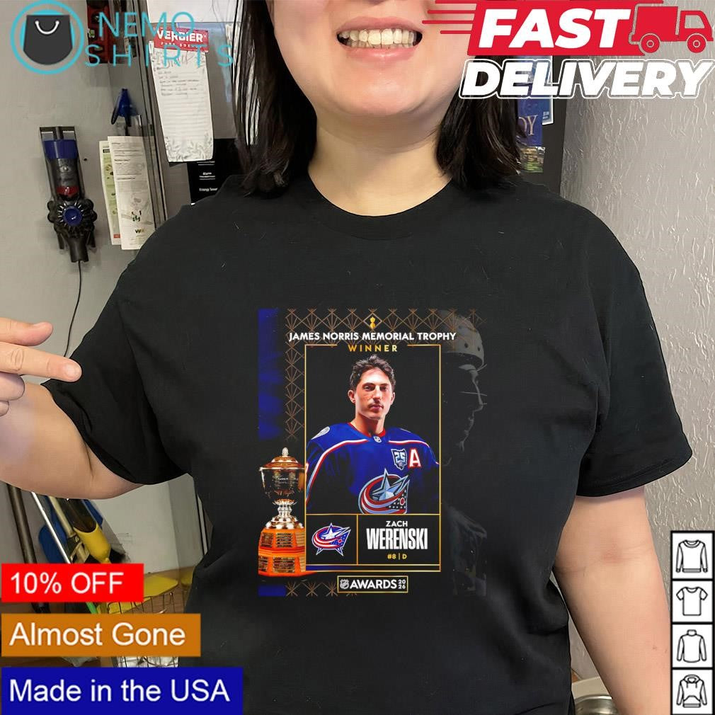 Zach Werenski winner James Norris memorial trophy awards 2026 shirt