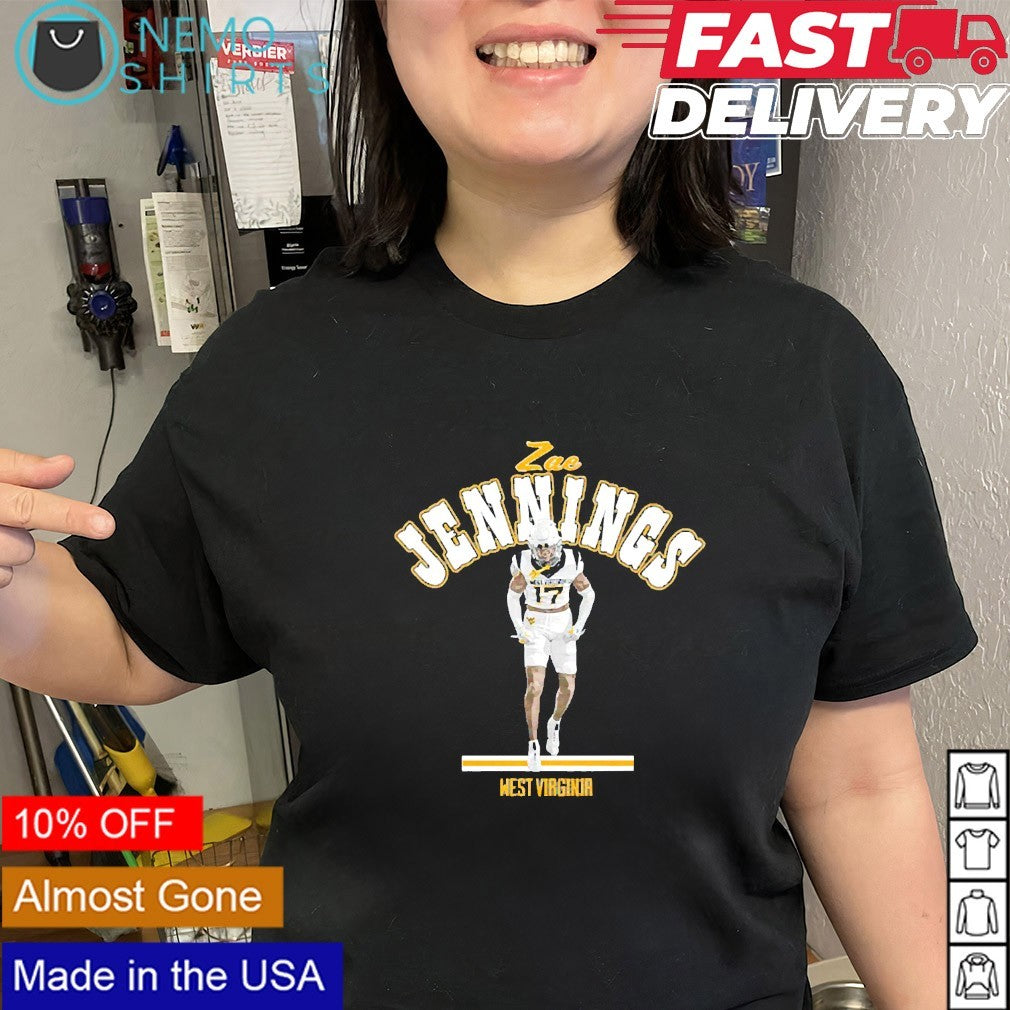 Zae Jenning West Virginia Mountaineers football player shirt