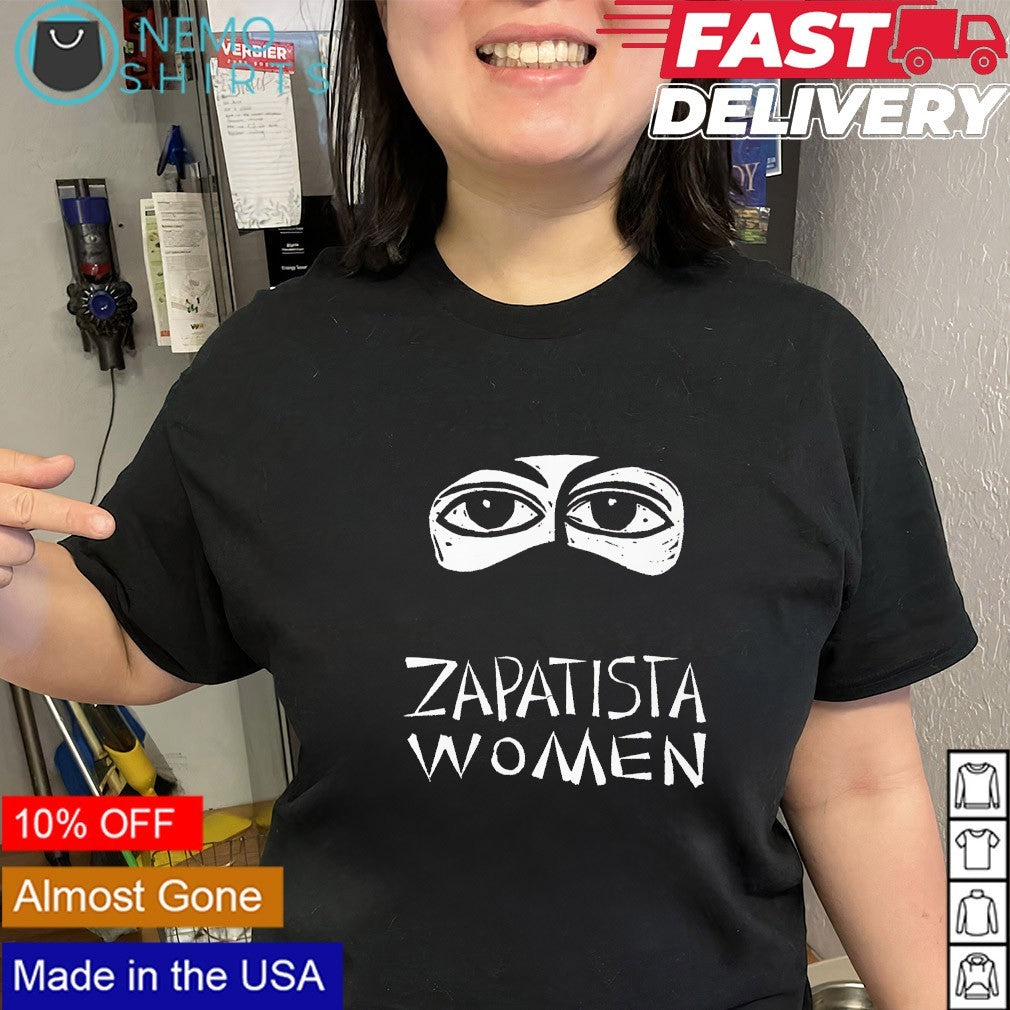 Zapatista women eyes above balaclava shirt
