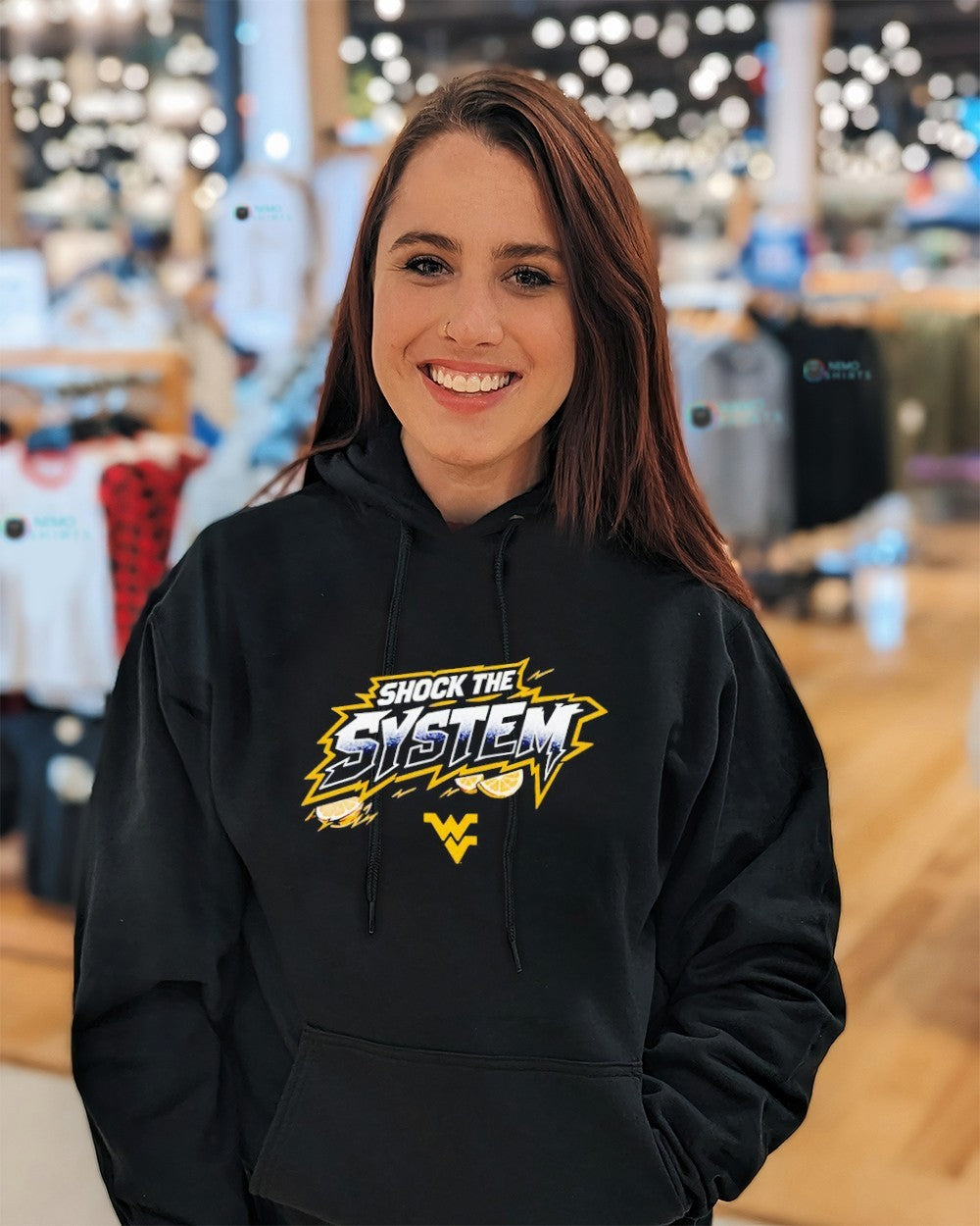 Shock the system lemom West Virginia Mountaineers women’s basketball shirt