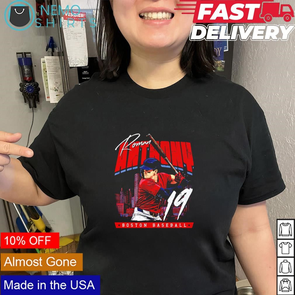 Roman Anthony Boston baseball 19 skyline city shirt
