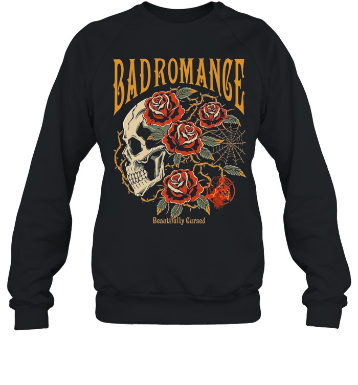Bad Romance Beautifully Cursed Skull and Roses Gothic Tattoo Unisex T-Shirt
