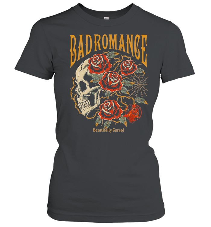Bad Romance Beautifully Cursed Skull and Roses Gothic Tattoo Unisex T-Shirt