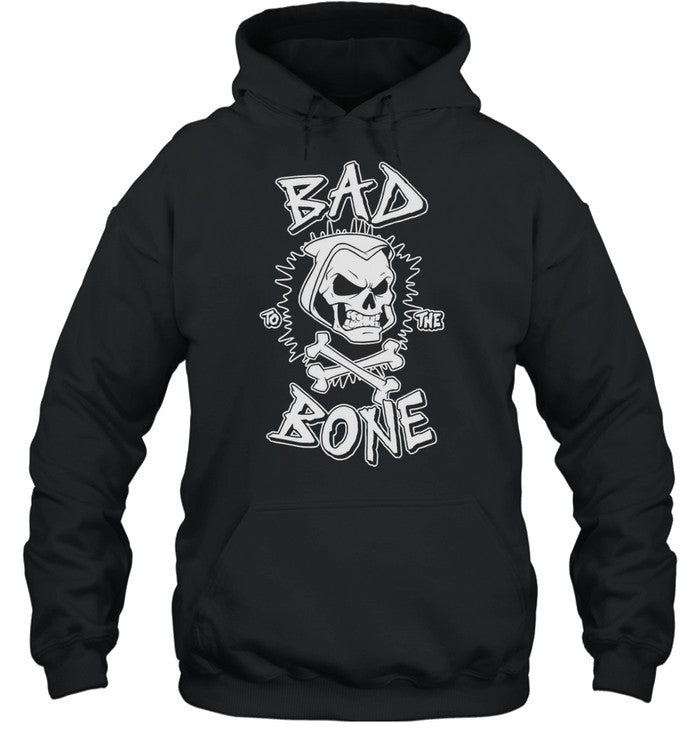 Bad To The Bone Skull Skeleton Crossbones Rock Unisex T-Shirt