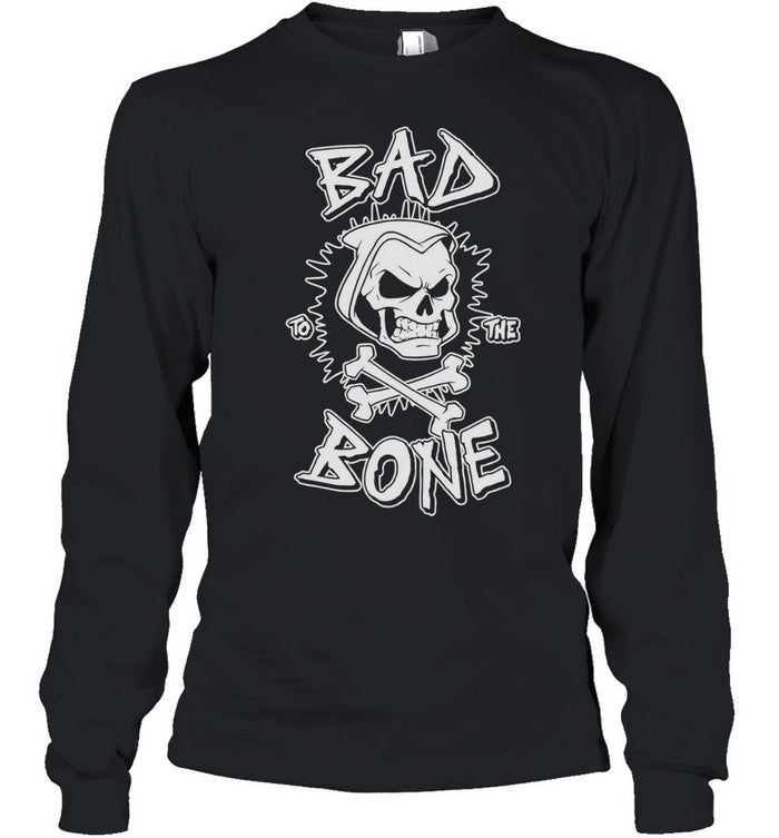 Bad To The Bone Skull Skeleton Crossbones Rock Unisex T-Shirt