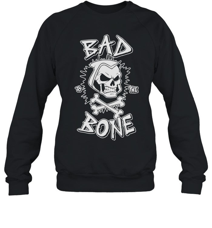 Bad To The Bone Skull Skeleton Crossbones Rock Unisex T-Shirt