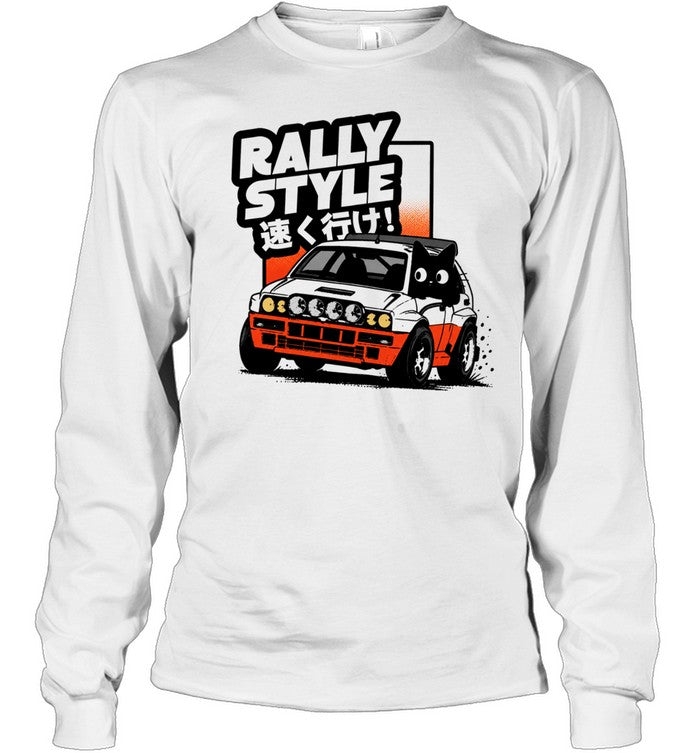 Black cat rally car rally style Unisex T-Shirt
