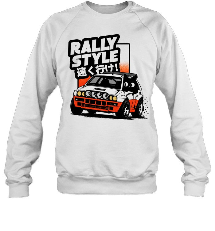 Black cat rally car rally style Unisex T-Shirt