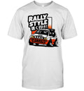 Black cat rally car rally style Unisex T-Shirt