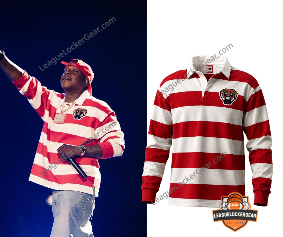 Jadakiss Jay-Z Concert Dog Head Striped Polo Shirt