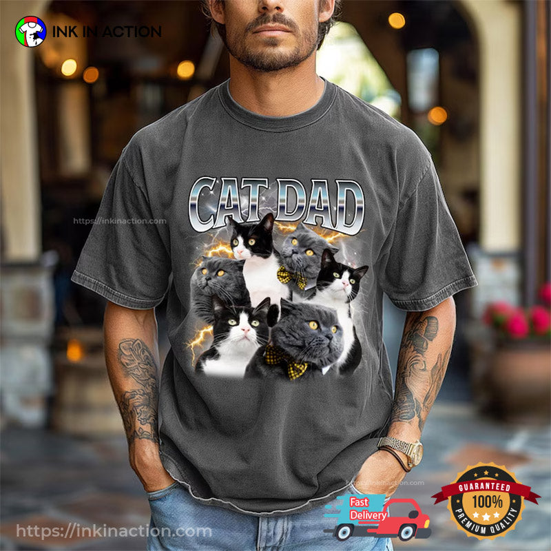 Cat Dad Thunder Funny Comfort Colors T-shirt