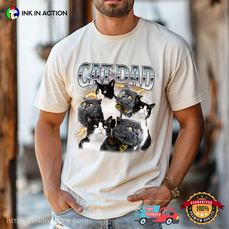 Cat Dad Thunder Funny Comfort Colors T-shirt