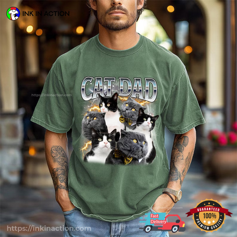 Cat Dad Thunder Funny Comfort Colors T-shirt