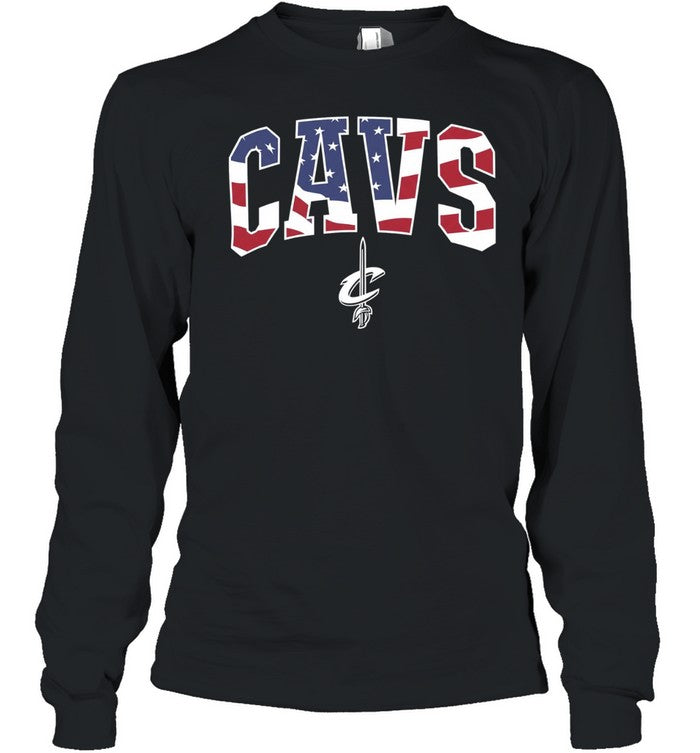 Cavs Cleveland Cavaliers American Flag Basketball Unisex T-Shirt