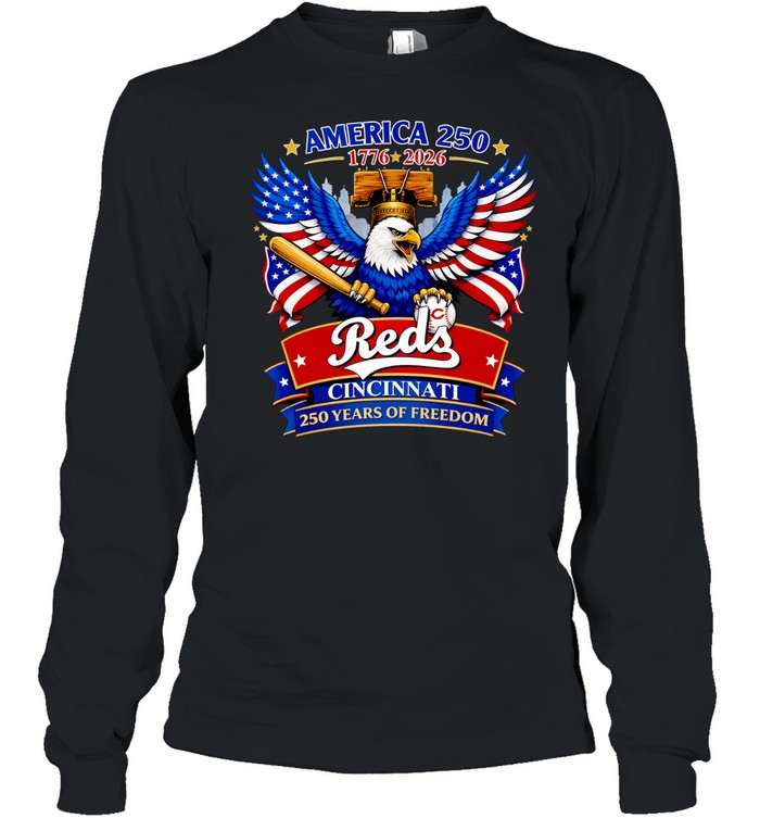 Cincinnati Reds x America 250th 1776 to 2026 250 Years of Freedom eagle with American flag pattern Unisex T-Shirt