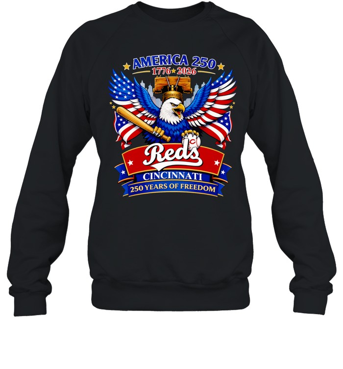 Cincinnati Reds x America 250th 1776 to 2026 250 Years of Freedom eagle with American flag pattern Unisex T-Shirt