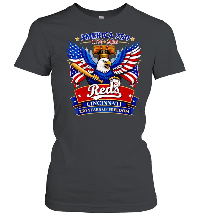 Cincinnati Reds x America 250th 1776 to 2026 250 Years of Freedom eagle with American flag pattern Unisex T-Shirt