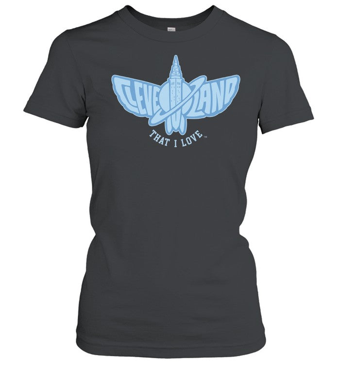 Cleveland That I Love city skyline moth butterfly logo Unisex T-Shirt