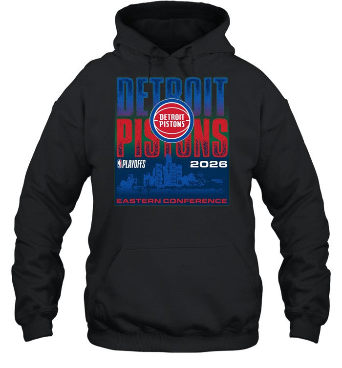 Detroit Pistons Playoffs 2026 Skyline Eastern Conference Unisex T-Shirt