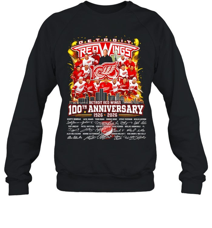 Detroit Red Wings 100th Anniversary 1926-2026 Legends Unisex T-Shirt