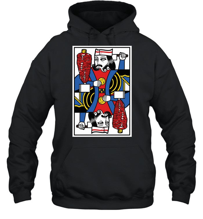 Doner Kebab King Playing Card illustration meat skewer knife slice food Unisex T-Shirt