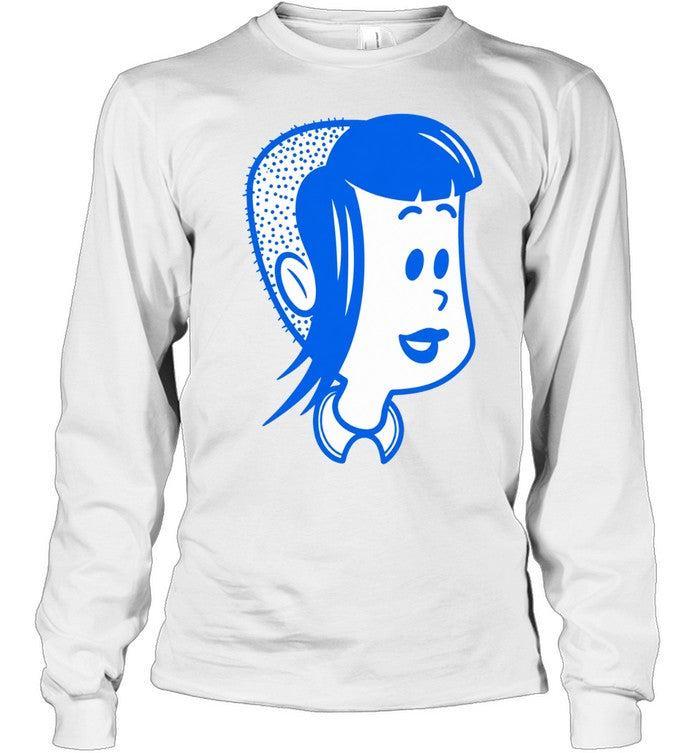 Dot-Work Blue Silhouette Woman Profile minimalist Unisex T-Shirt