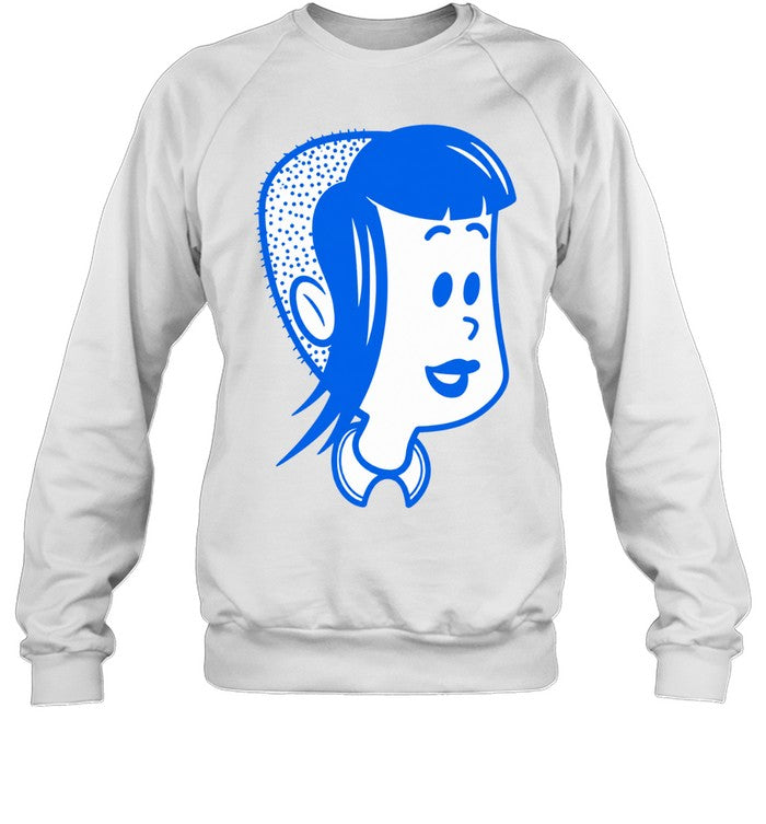 Dot-Work Blue Silhouette Woman Profile minimalist Unisex T-Shirt