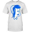 Dot-Work Blue Silhouette Woman Profile minimalist Unisex T-Shirt