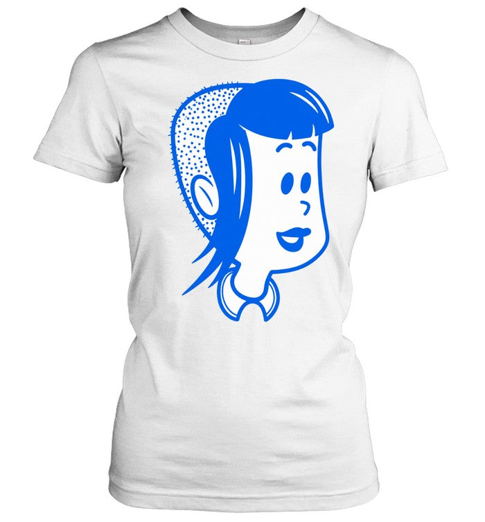 Dot-Work Blue Silhouette Woman Profile minimalist Unisex T-Shirt