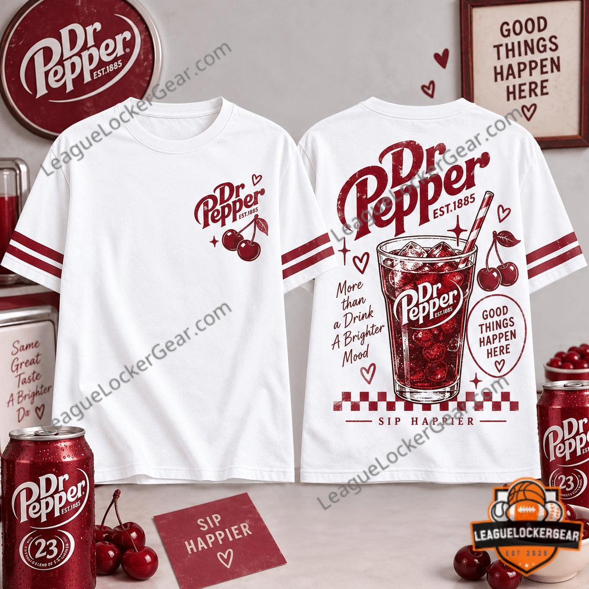 Dr Pepper Sip Happier Retro Diner 3D T-Shirt