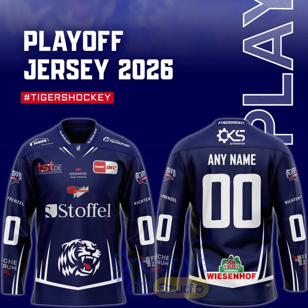 Straubing Tigers Playoff-Trikot in limitierter Auflage 2026 Custom Hockey Jersey
