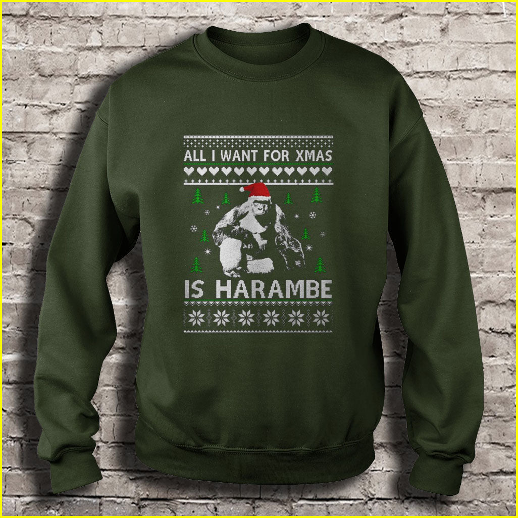 All I want for Xmas is Harambe Ugly Christmas Sweater