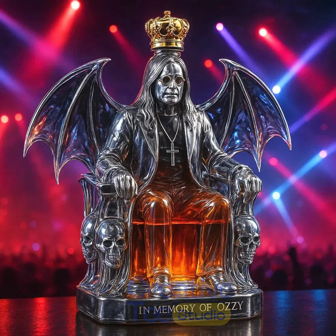 In Memory of Ozzy Osbourne Whiskey Bottle