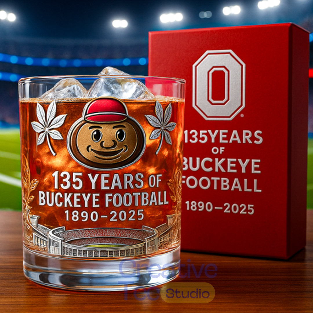 Ohio State Buckeyes 135th Anniversary Whiskey Glass – Limited Edition
