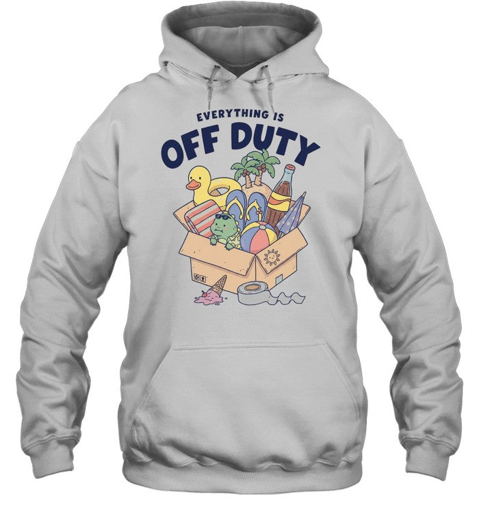 Everything is off duty cartoon beach vacation items box Unisex T-Shirt